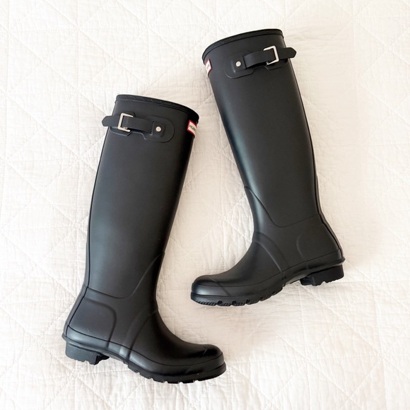 Hunter Shoes - NEW HUNTER Women’s Original Tall Navy Blue Rain Boots 8 NWT